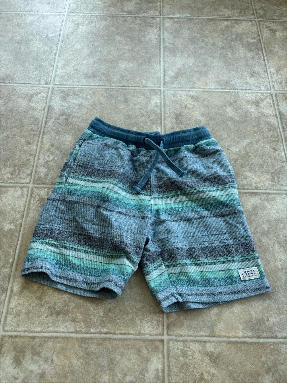 O'Neill Teal & Gray Striped Boy's Shorts
